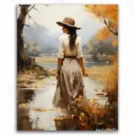 Girl and Autumn Leaves