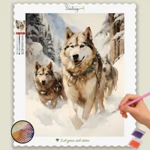 Wolves Running in Snow