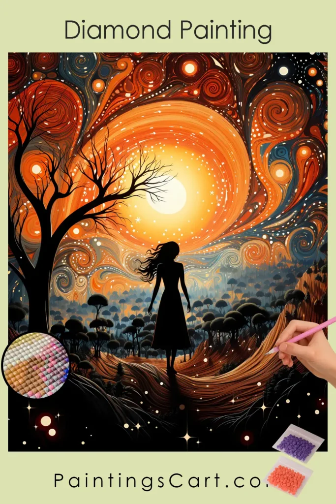 Abstract Woman on Mountains