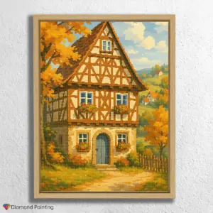 Autumn_Village_with_Half-Timbered_House
