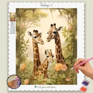 Giraffe Couple and Baby