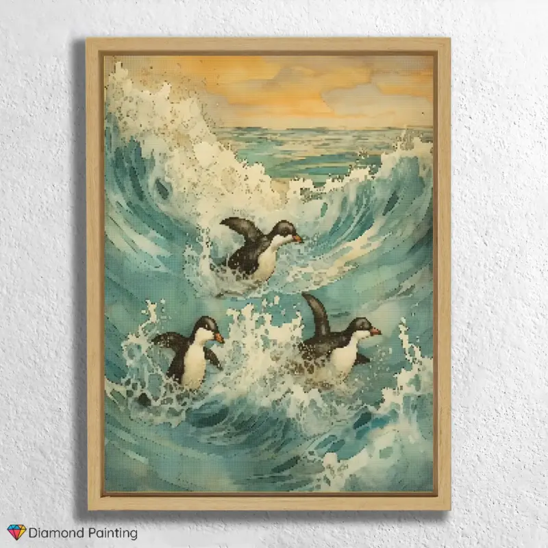 Penguin Surfing on Waves