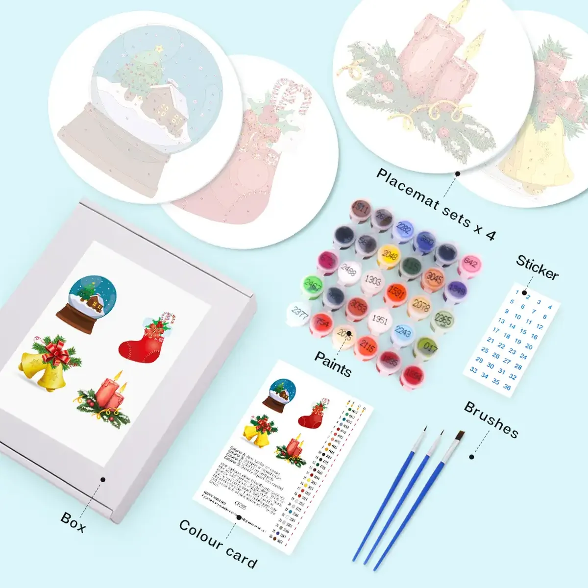 The Christmas Placemats - Paint by Numbers