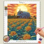 Cartoon-Style_Farm_20664_base-diamond-painting-paintingscart Flower Field and House