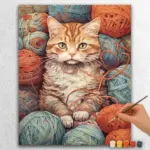 Cute Knitting Kitten