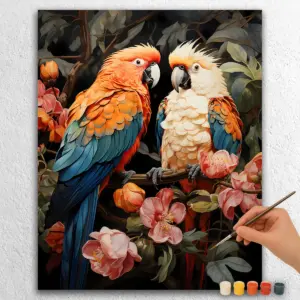 Parrot Couple in Jungle