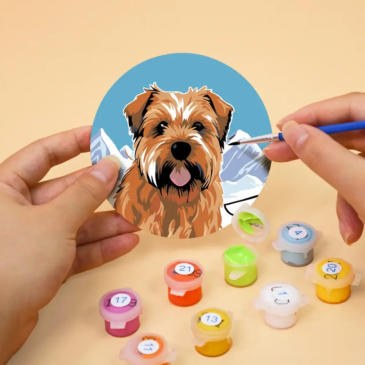 Cute Dogs Custom Drink Coasters - DIY Paint by Numbers