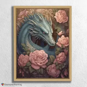 Dragon and Pink Flowers