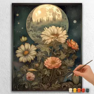 Enchanted Moon and Flowers