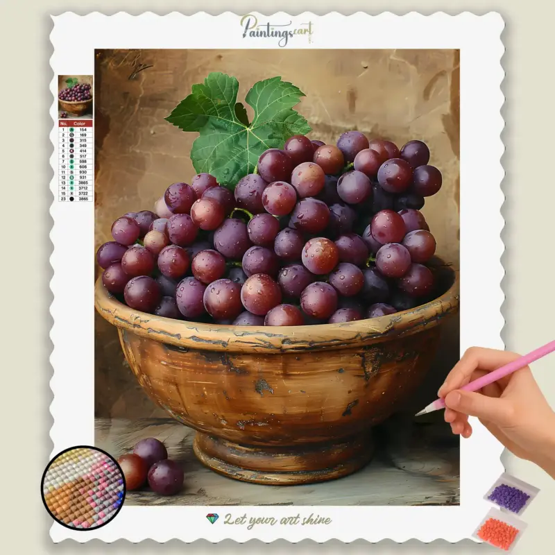 Grapes_deep_purple_21707_base-diamond-painting-paintingscart Deep Purple Grapes in a Bowl