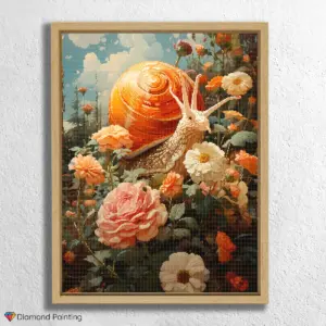 Flowers and Cute Snail