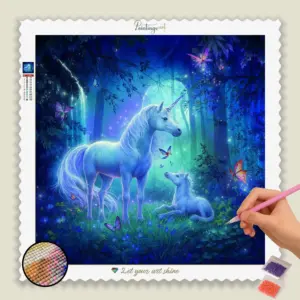 Einhorn mit Baby im Dschungel