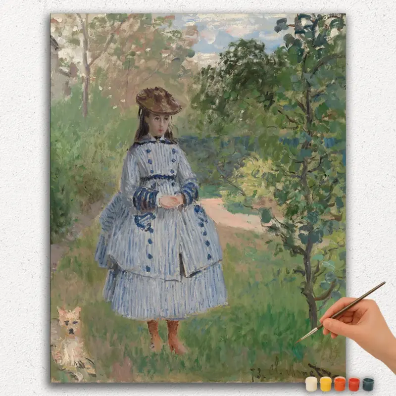 Paint-By-Numbers-DIamond-Painting-Ver-JPE-3 Girl with a Dog - Paint By Numbers