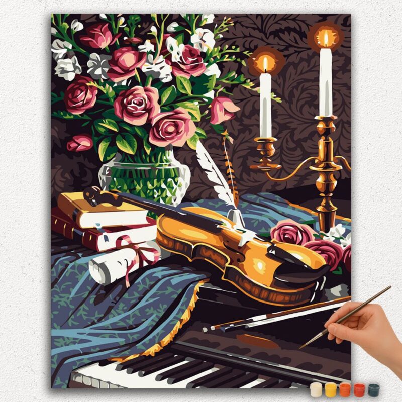 Paint-By-Numbers-DIamond-Painting-Ver-jpgg-26 Violin and Flowers - Paint by Numbers
