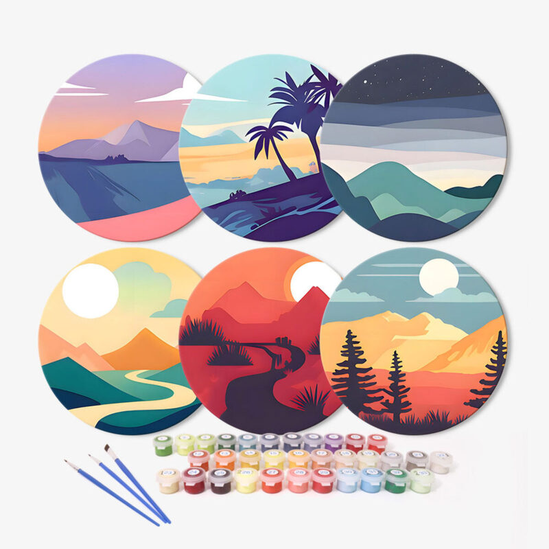 Minimalist Nature Placemats (6 Pieces) - Paint by number