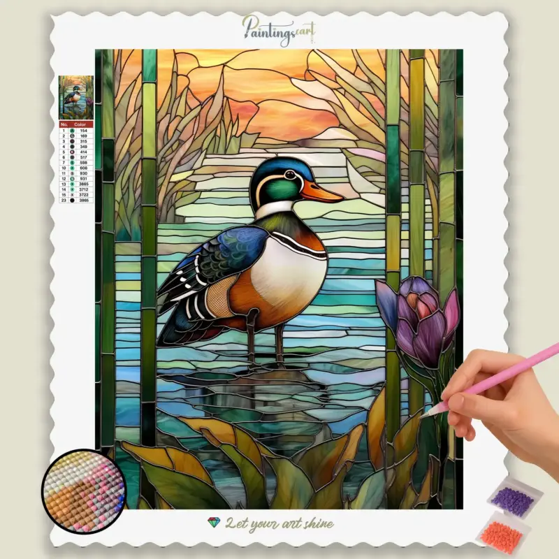Stained_Glass_Birds_113996_base-diamond-painting-paintingscart Wood Duck