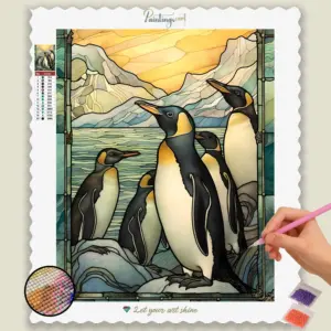 Penguins Stained Glass