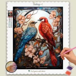 Bird Couple Stained Glass
