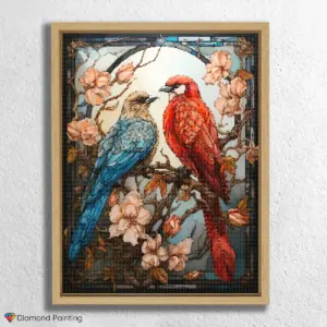 Bird Couple Stained Glass