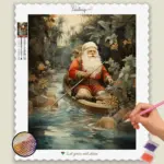Tropical_Christmas_614602_base-diamond-painting-paintingscart Santa in a Boat